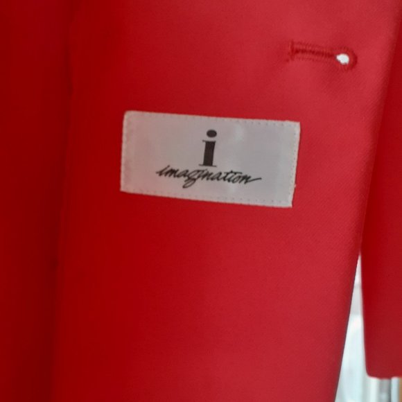 Vintage  Red Skirt suit  imagination 2 piece size 16 - Picture 5 of 7